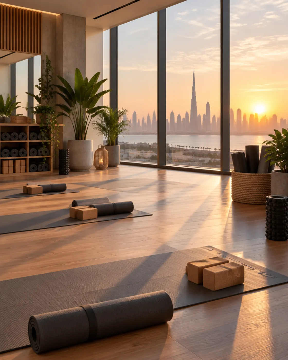 Mobility room with mats at sunrise
